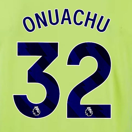 2024 2025 OFFICIAL SOUTHAMPTON ONUACHU 32 BLUE AWAY PLAYER SIZE NAME SET