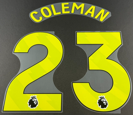 2024 2025 EVERTON COLEMAN 23 OFFICIAL YELLOW AWAY PLAYER SIZE NAMESET