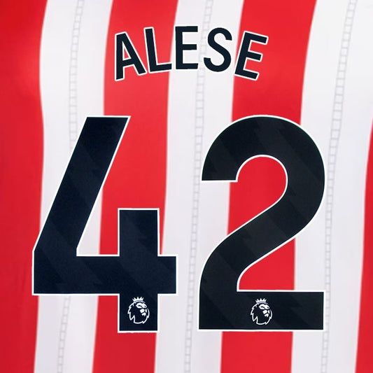 2025 2026 OFFICIAL SUNDERLAND ALESE 42 BLACK HOME PLAYER SIZE NAME SET