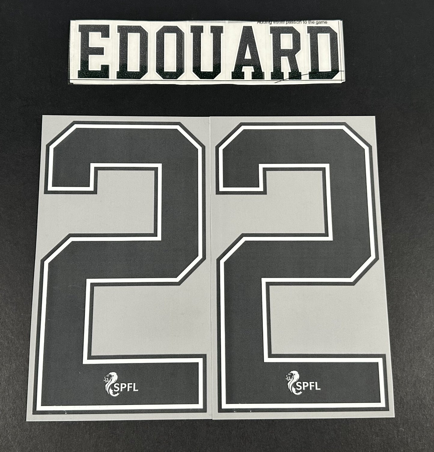 2020 2022 OFFICIAL ELMS UK CELTIC EDOUARD 20 BLACK PLAYER SIZE NAME SET