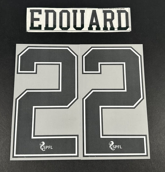 2020 2022 OFFICIAL ELMS UK CELTIC EDOUARD 20 BLACK PLAYER SIZE NAME SET