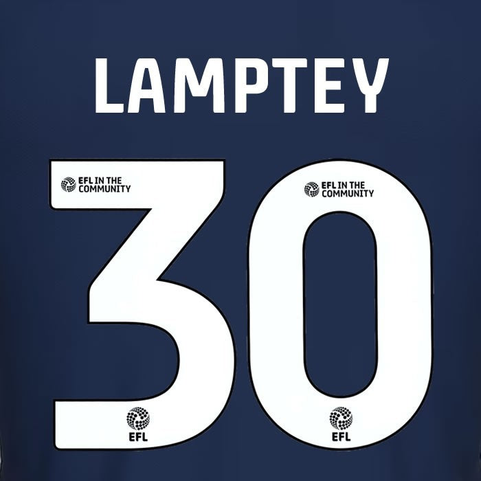25 26 MILLWALL LAMPTEY 30 OFFICIAL WHITE HOME PLAYER SIZE NAME SET 230MM