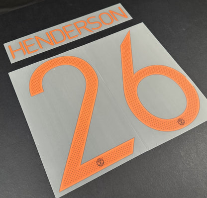 MAN UNITED 2020 2021 HENDERSON 26 OFFICIAL GK CUP ORANGE PLAYER SIZE NAMESET