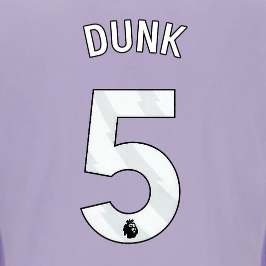 2025 2026 OFFICIAL BRIGHTON DUNK 5 AWAY WHITE PLAYER SIZE NAMESET