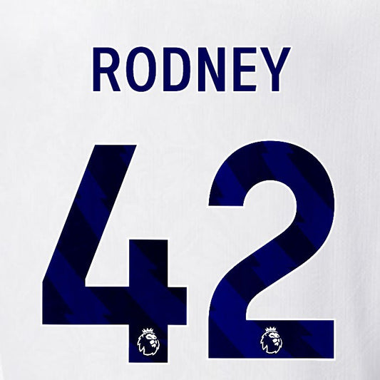 2025 2026 OFFICIAL CRYSTAL PALACE RODNEY 42 BLUE AWAY PLAYER SIZE NAMESET