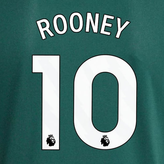 MAN UTD 23 - 24 ROONEY 10 OFFICIAL AVERY DENNISON WHITE PLAYER SIZE NAME SET