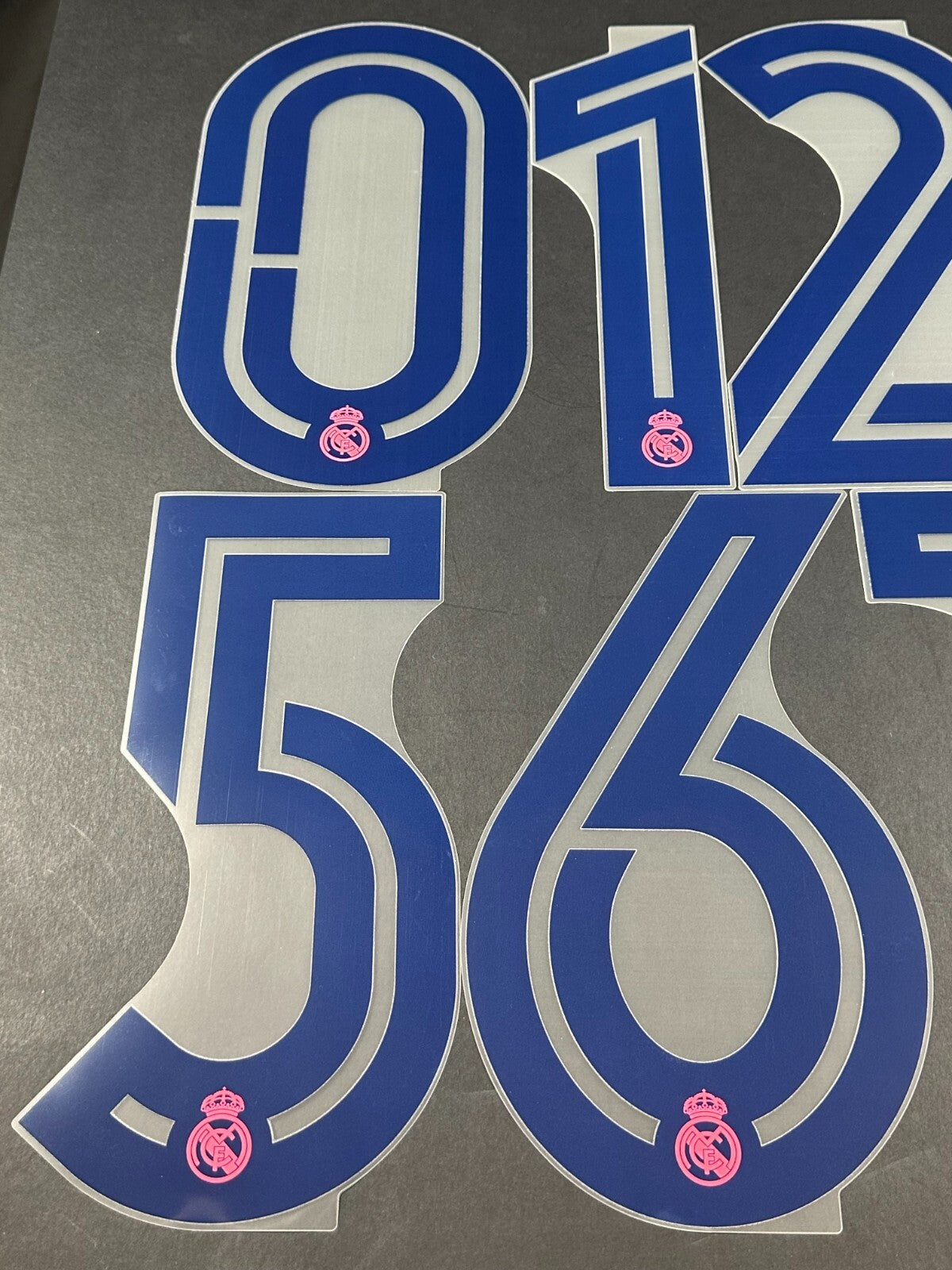 2020 - 2021 OFFICIAL AVERY DENNISON REAL MADRID AWAY PLAYER SIZE NUMBERS 265MM