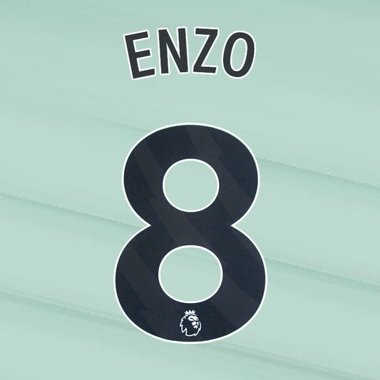 2023 2024 OFFICIAL CHELSEA ENZO 8 BLACK 3RD PLAYER SIZE NAMESET