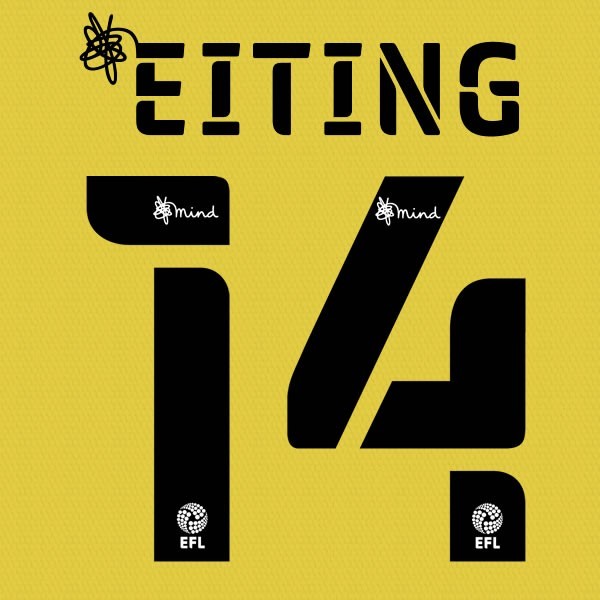 HUDDERSFIELD 2020 2021 OFFICIAL EITING 14 3RD PLAYER SIZE NAME SET