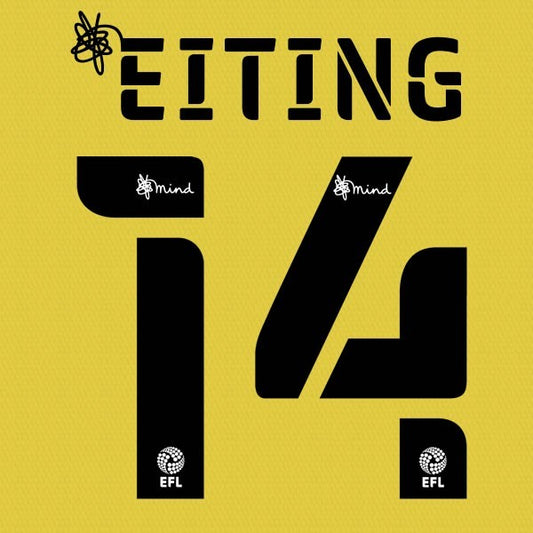 HUDDERSFIELD 2020 2021 OFFICIAL EITING 14 3RD PLAYER SIZE NAME SET