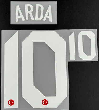 TURKEY 2020-2021 OFFICIAL ARDA 10 HOME WHITE PLAYER SIZE NAME SET