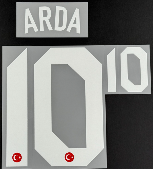 TURKEY 2020-2021 OFFICIAL ARDA 10 HOME WHITE PLAYER SIZE NAME SET
