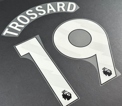 ARSENAL 2023-25 TROSSARD 19 OFFICIAL AVERY DENNISON WHITE PLAYER SIZE NAME SET