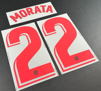 2019 2020 OFFICIAL ATLETICO MADRID MORATA 22 AWAY PLAYER SIZE NAMESET