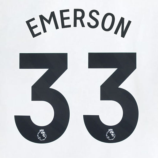2023 2024 WEST HAM EMERSON 33 OFFICIAL AWAY BLACK PLAYER SIZE NAMESET