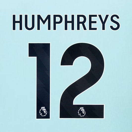 2025 2026 BURNLEY HUMPHREYS 12 OFFICIAL BLACK AWAY PLAYER SIZE NAMESET