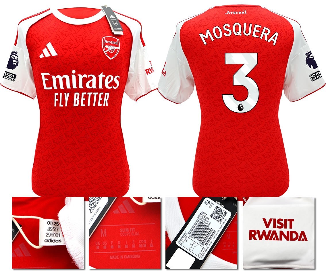 BNWT 2025/2026 ARSENAL F.C. ADIDAS HOME SHIRT MOSQUERA 3