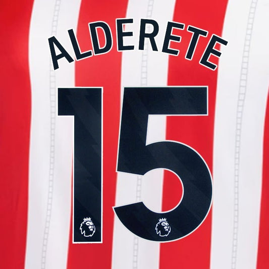 2025 2026 OFFICIAL SUNDERLAND ALDERETE 15 BLACK HOME PLAYER SIZE NAME SET