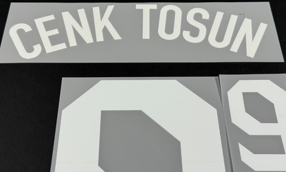TURKEY 2020-2021 OFFICIAL CENK TOSUN 9 HOME WHITE PLAYER SIZE NAME SET