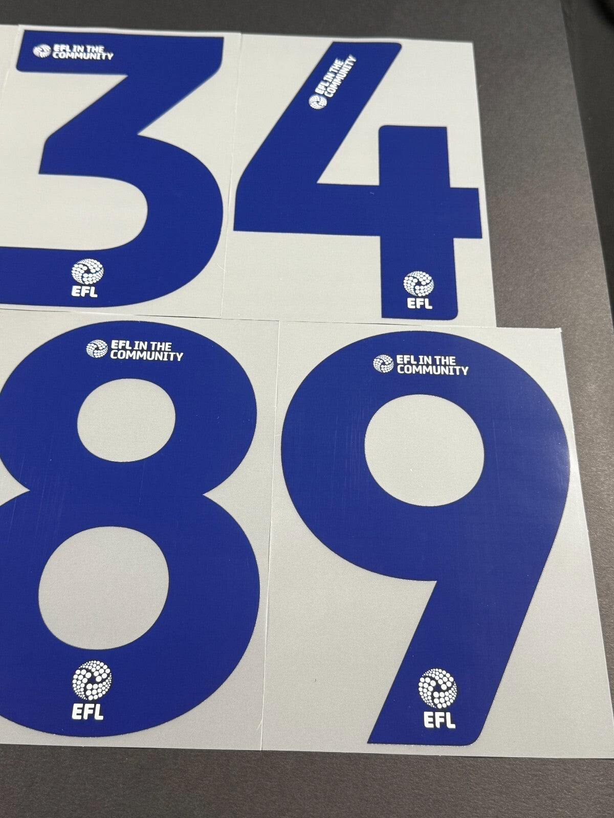 2024 2025 OFFICIAL EFL FOOTBALL LEAGUE BLUE PLAYER SIZE SHIRT NUMBERS