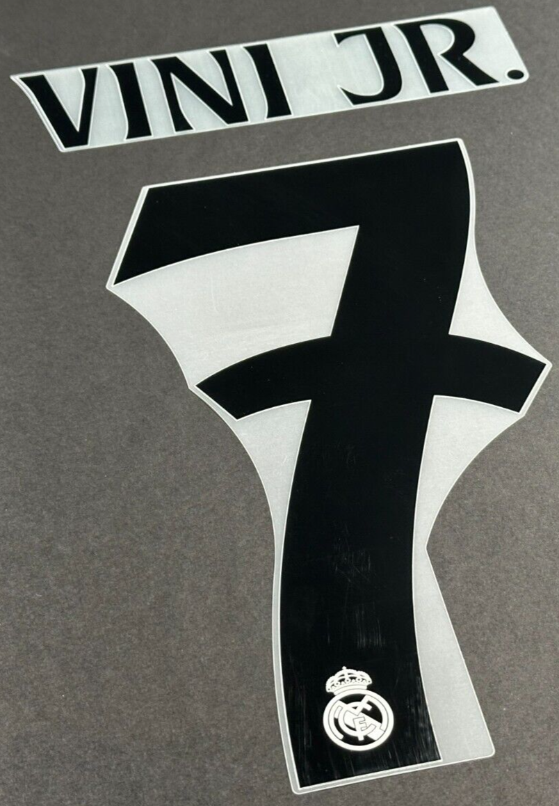2024 2025 AVERY DENNISON REAL MADRID VINI JR. 7 HOME PLAYER SIZE NAMESET