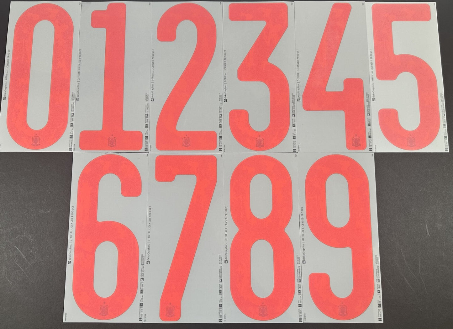 2020 2021 OFFICIAL DekoGraphics SPAIN AWAY RED PLAYER SIZE SHIRT NUMBERS