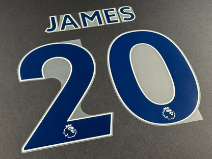 LEEDS UNITED 2022 2023 JAMES 20 OFFICIAL AVERY BLUE PLAYER SIZE NAME SET