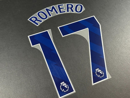 TOTTENHAM 2025 2026 ROMERO 17 OFFICIAL AVERY DENNISON BLUE PLAYER SIZE NAME SET