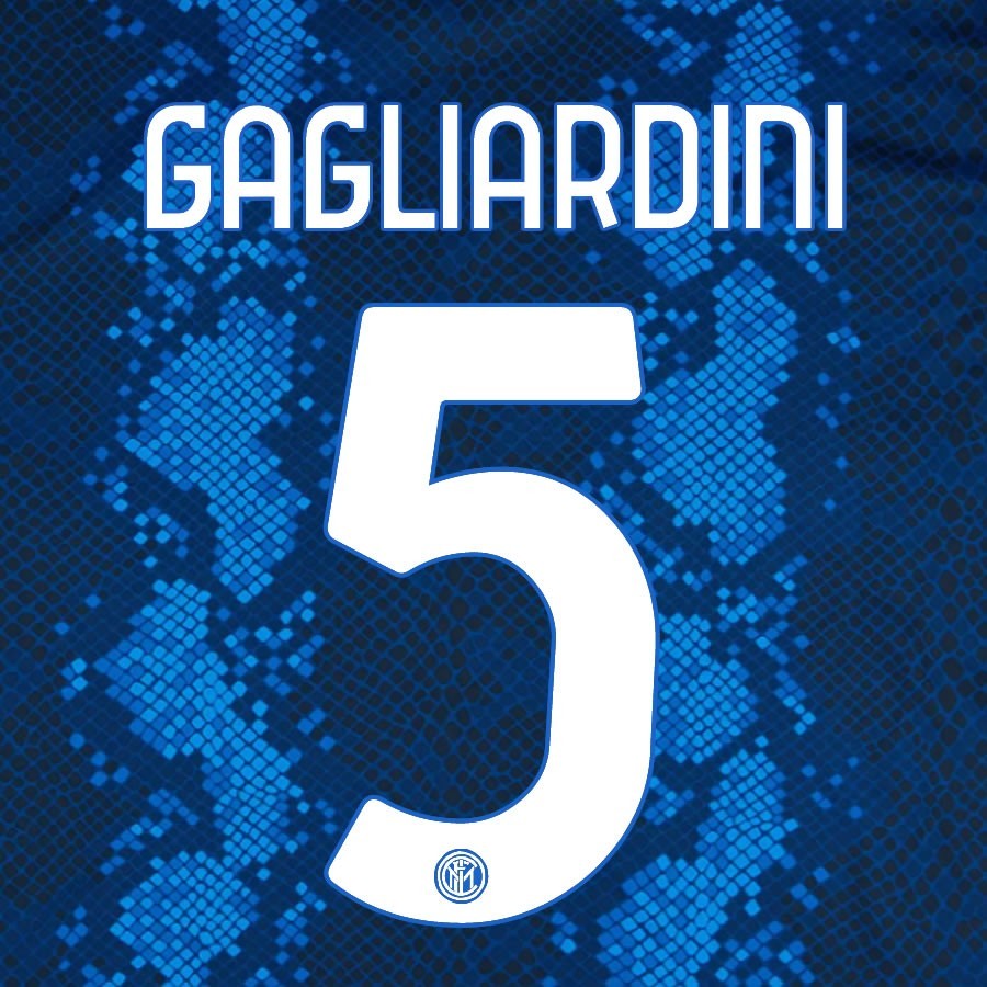 2021 2022 INTER MILAN OFFICIAL HOME GAGLIARDINI 5 PLAYER SIZE NAMESET