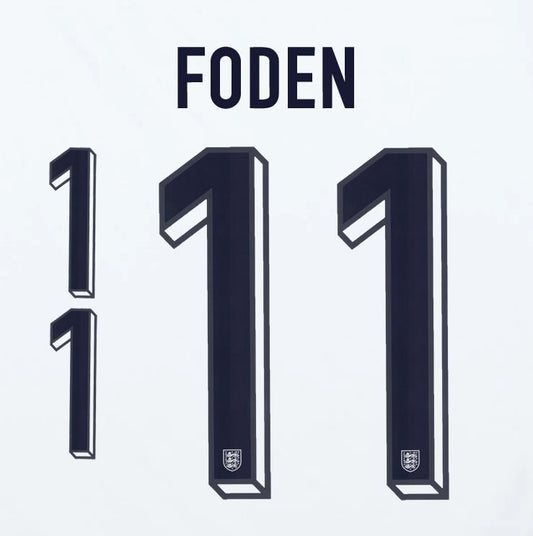 2024 2025 OFFICIAL ENGLAND FODEN 11 HOME PLAYER SIZE NAME SET