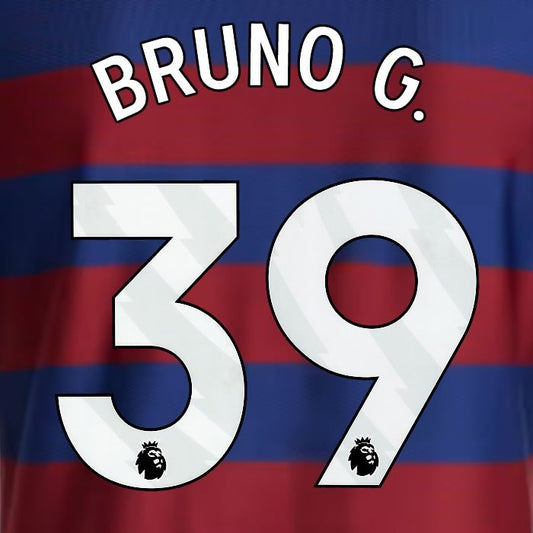 2024 2025 NEWCASTLE BRUNO G. 39 OFFICIAL WHITE AWAY PLAYER SIZE NAME SET