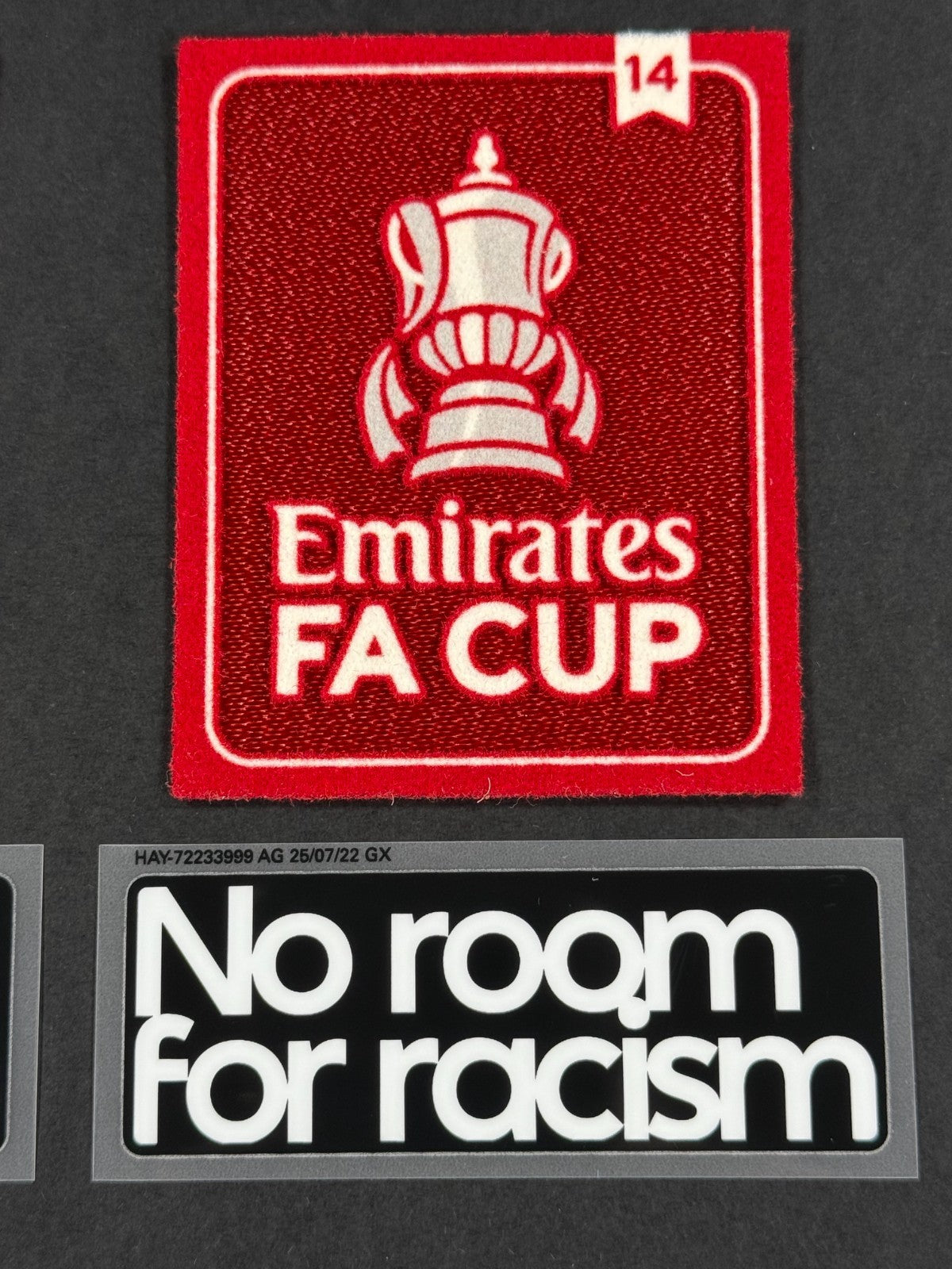 2025 OFFICIAL SPORTING ID EMIRATES ARSENA FA CUP 14X WINNERS + NRFR PATCH SET