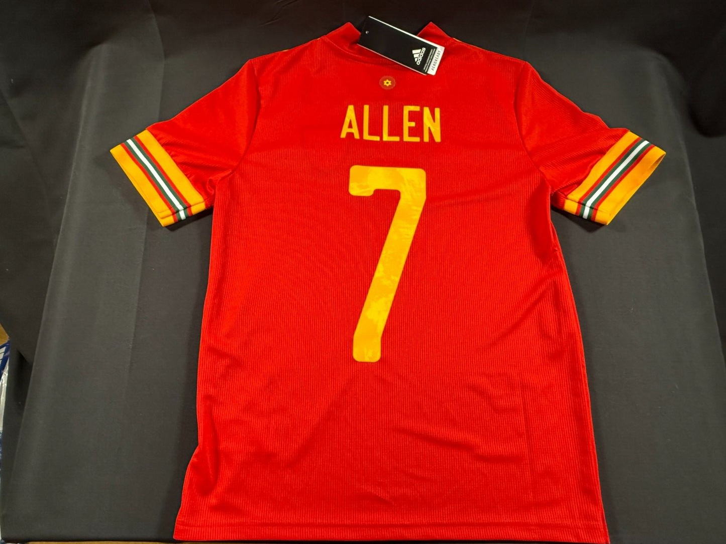 BNWT 2020 2021 WALES ADIDAS AWAY FOOTBALL SHIRT ALLEN 7 KIDS 13-14 YEARS