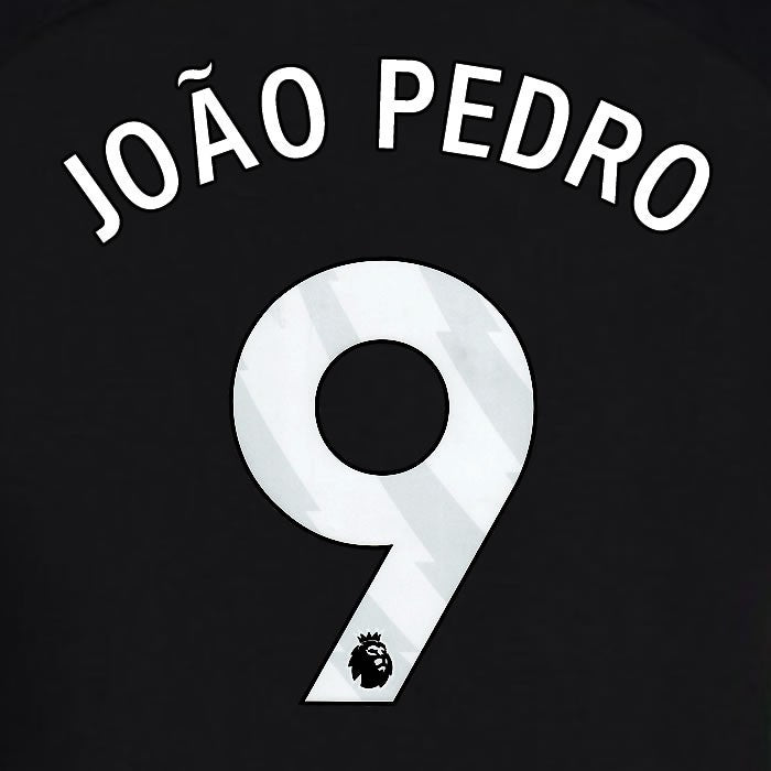 2024 2025 OFFICIAL BRIGHTON JOAO PEDRO 9 3RD WHITE PLAYER SIZE NAMESET