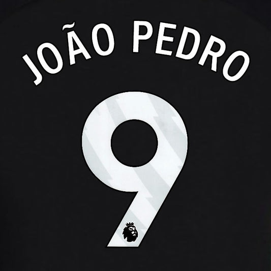 2024 2025 OFFICIAL BRIGHTON JOAO PEDRO 9 3RD WHITE PLAYER SIZE NAMESET