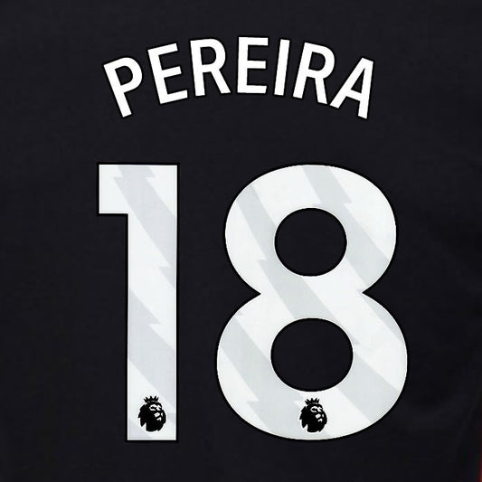 2024 2025 OFFICIAL FULHAM PEREIRA 18 WHITE AWAY PLAYER SIZE NAMESET