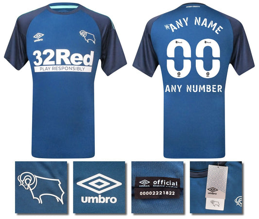 BNWT 2020 2021 DERBY AWAY UMBRO FOOTBALL SHIRT PERSONALISED MEN'S MEDIUM