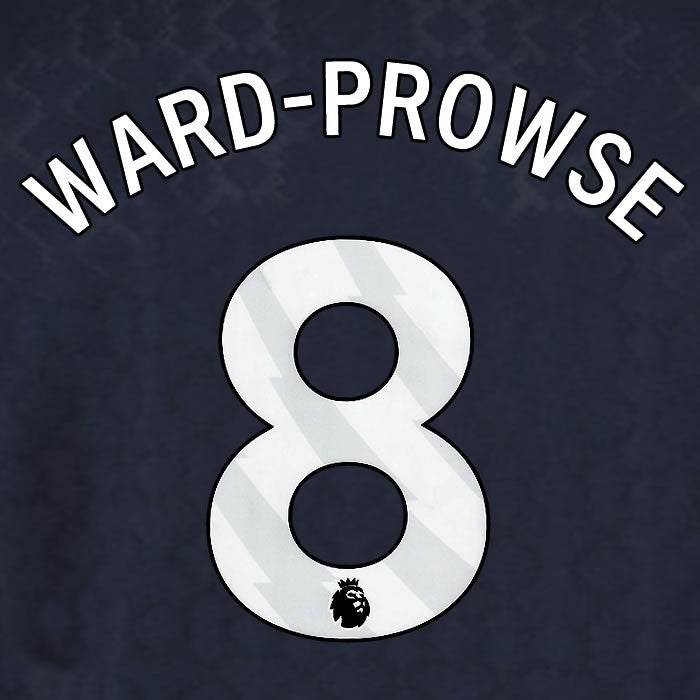 2025 2026 WEST HAM WARD PROWSE 8 OFFICIAL WHITE 3RD PLAYER SIZE NAMESET