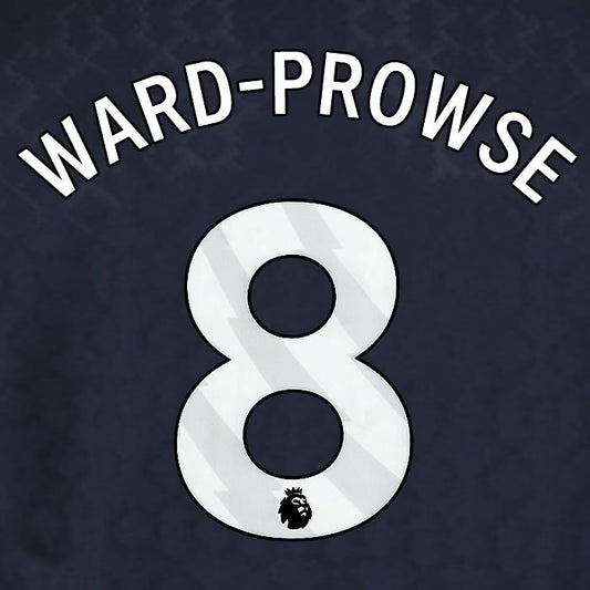 2025 2026 WEST HAM WARD PROWSE 8 OFFICIAL WHITE 3RD PLAYER SIZE NAMESET