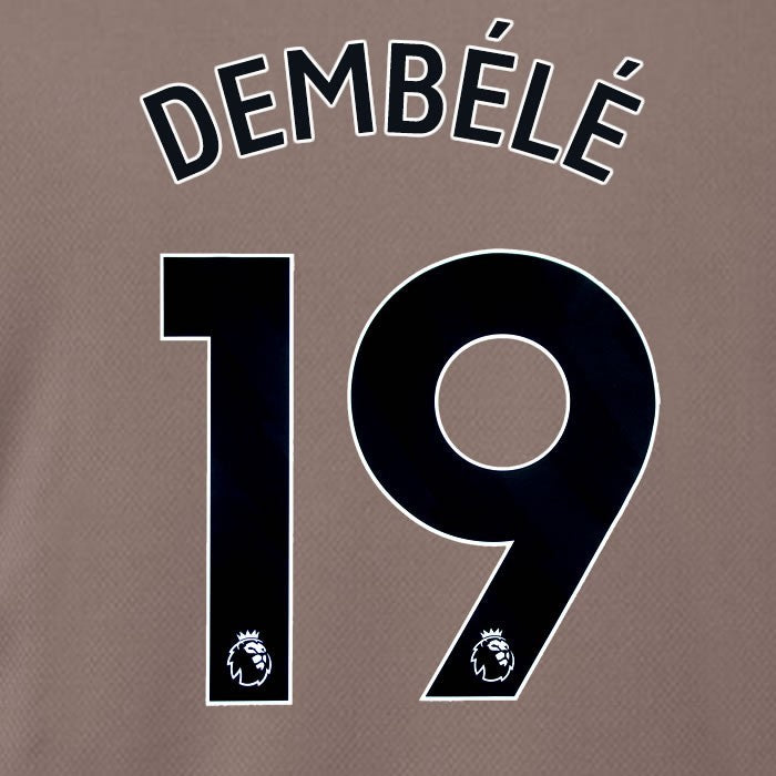 SPURS 2023 2024 DEMBELE 19 BLACK 3RD PLAYER SIZE NAME SET