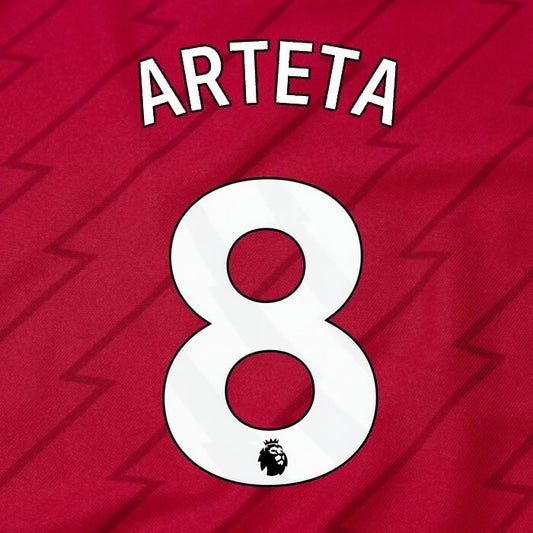 ARSENAL 2023/24 ARTETA 8 OFFICIAL AVERY DENNISON WHITE PLAYER SIZE NAME SET