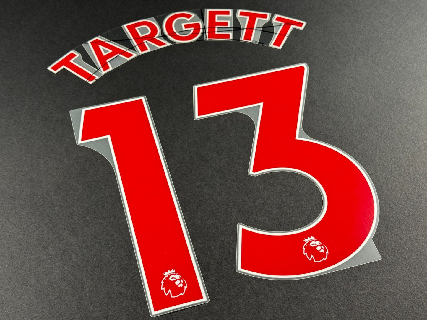 NEWCASTLE 2022-23 TARGETT 13 OFFICIAL AVERY DENNISON RED PLAYER SIZE NAME SET