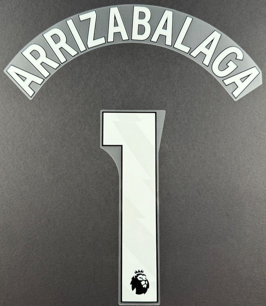 CHELSEA 23/24 ARRIZABALAGA 1 OFFICIAL AVERY DENNISON WHITE PLAYER SIZE NAME SET