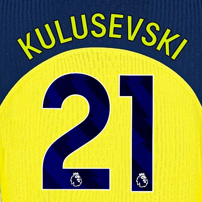 2025 2026 TOTTENHAM KULUSEVSKI 21 3RD PLAYER SIZE NAME SET