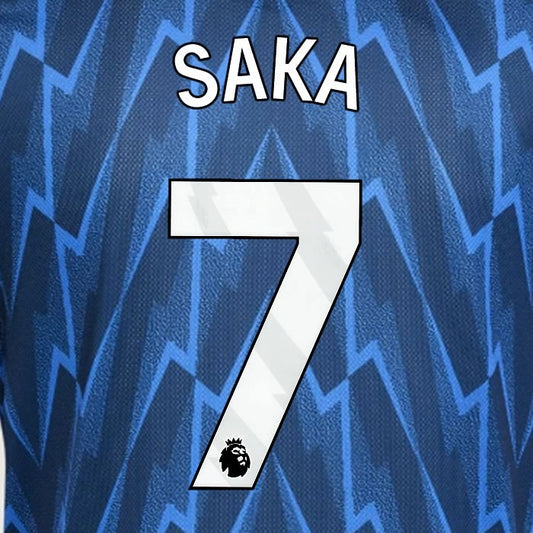 2025 2026 ARSENAL SAKA 7 WHITE AWAY OFFICIAL PLAYER SIZE NAMESET