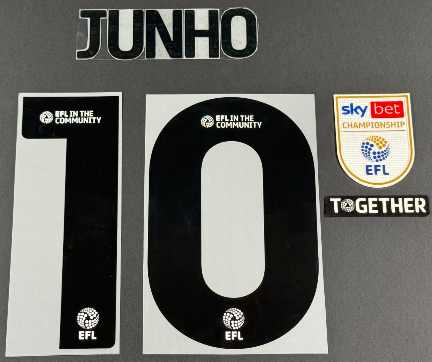 24/25 STOKE CITY FC JUNHO 10 + PATCHES OFFICIAL BLACK AWAY PLAYER SIZE NAME SET