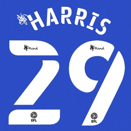 CARDIFF 2020 2021 OFFICIAL HARRIS 29 HOME PLAYER SIZE NAME SET