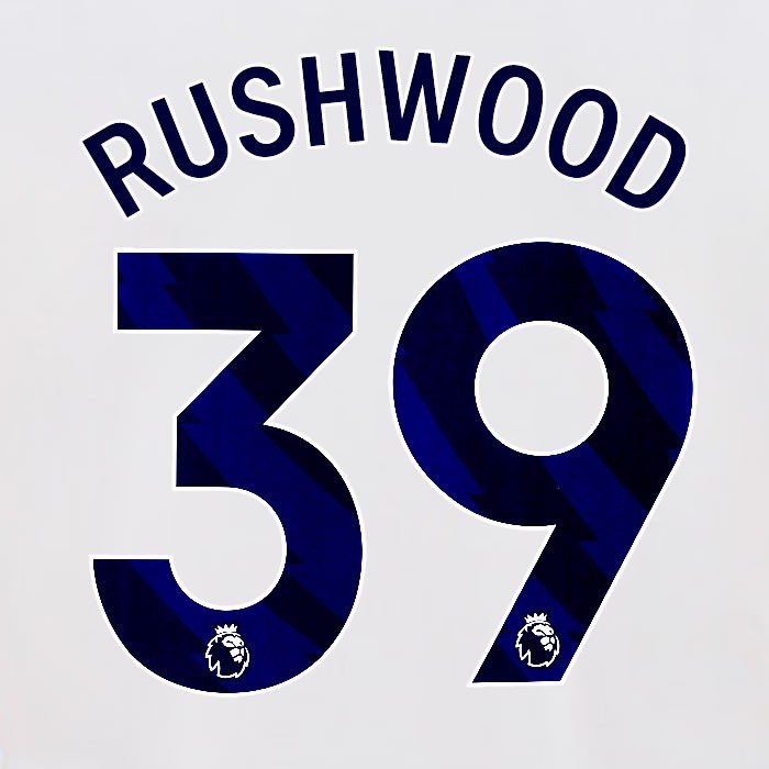 2024 2025 OFFICIAL BRIGHTON RUSHWOOD 39 HOME BLUE PLAYER SIZE NAMESET