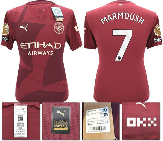 BNWT 24 25 MAN CITY PUMA THIRD MARMOUSH 7 + PATCHES FOOTBALL SHIRT MENS LARGE