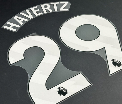 ARSENAL 2023 2025 HAVERTZ 29 OFFICIAL AVERY DENNISON WHITE PLAYER SIZE NAME SET